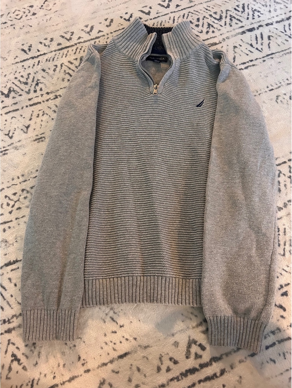 Nautica boys Gray Quarter Zip Pullover Sweater XL - Picture 1 of 3
